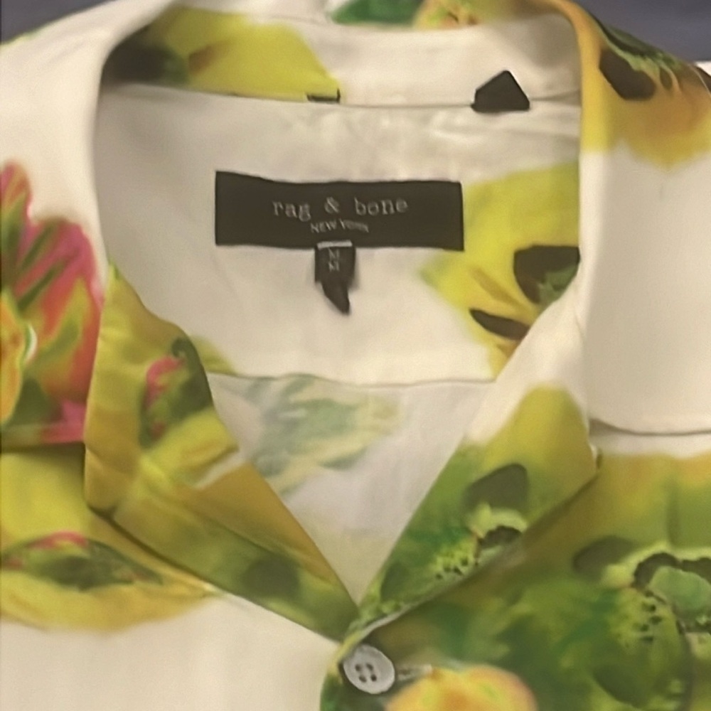 Rag’n’Bone size medium floral camp shirt viscose